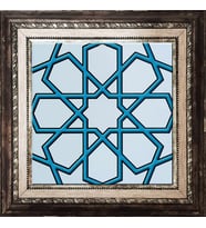 Armada Çini 20x20 Cm SP 89-v Turkuaz Beyaz Türkmen Yıldızı Çini Pano
