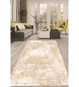 Dijital Kaymaz Taban Yıkanabilir Modern Renkli Salon Halısı Mutfak Halısı Yolluk ND-HT-86 (Krem)