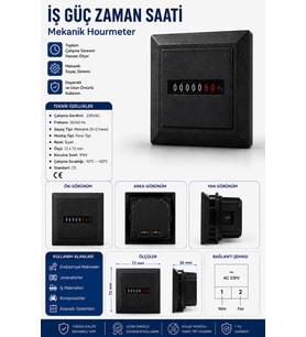 SİYAH İŞ GÜÇ ZAMAN SAATİ - 7 HANE - 220V/AC