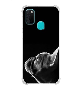 PrintiFy Samsung Galaxy M30S Uyumlu Köpek 1 Baskılı Şeffaf Köşe Korumalı Antişok Kılıf