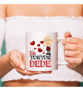Aile Temalı En Tonton Dede Beyaz Kupa Bardak, Dedeye Hediye Özel Tasarım Hediye Kupa Porselen Kupa Bardak