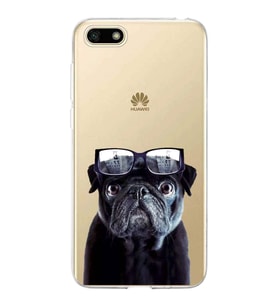 PrintiFy Huawei Y5 2018 ile Uyumlu 1mm Slim Fit Köpek 3 050f Baskılı Şeffaf  Kılıf