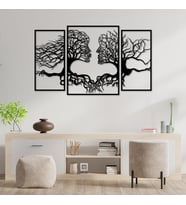 58x39 Cm Çift Silüetli 3'lü Ahşap Duvar Panosu