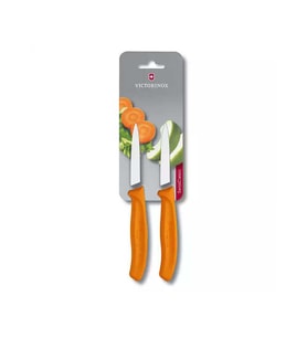 Victorinox  VT 6.7606.L119B Soyma Bıçağı,8Cm,Düz,Sc,Turuncu,2 Li Blister