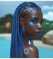 X-Pression Afrika Örgüsü ve Rasta İçin Sentetik saç  165GR-BLUE-1