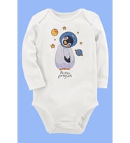 Organik Baskılı Pamuklu Unisex Bebek Body UZUNE164