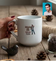 Kişiye Özel Karikatürlü Babaya Hediye Husband Dad Hero Kupa Bardak Babalar Günü Hediyesi