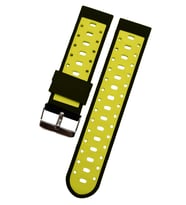 Akıllı Saat İçin 22mm  sarı  Siyah Silikon Saat Kordonu  11