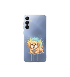 Samsung Galaxy A16 ile Uyumlu Splash Köpek Tasarımlı Şeffaf Silikon Kılıf