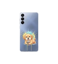 Samsung Galaxy A16 ile Uyumlu Splash Köpek Tasarımlı Şeffaf Silikon Kılıf