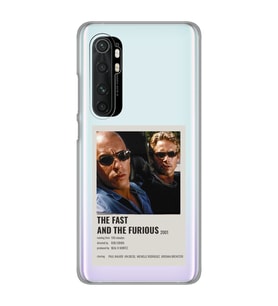 Xiaomi Mi Note 10 Lite Uyumlu Hızlı ve Öfkeli Minimalist Poster Desenli Şeffaf Telefon Kılıfı