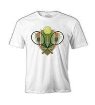 Tenis - Raket 2 Beyaz Erkek Tshirt