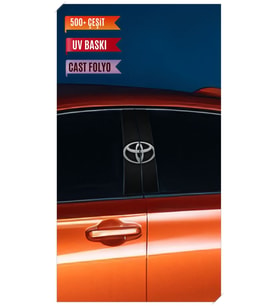 Araç Kapı Direk Kaplama Folyosu Toyota Desenli (Sağ Sol Takım) (2 Adet) - 22x50 (Çok Renkli)