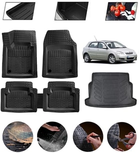 Toyota Corolla Hatchback 2002-2007  Uyumlu Paspas Araca Özel Bagaj Havuzu MBS Siyah