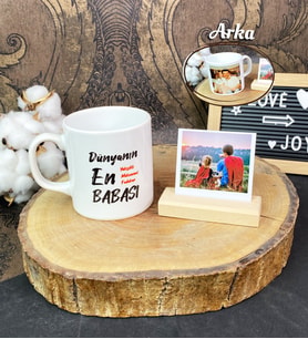 Kişiye Özel Dünyanın En Yakışıklı Babası Kupa Ve Fotoğraf Tutucu Set