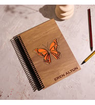 AHŞAP KAPAKLI KİŞİYE ÖZEL DEFTER, GÜNLÜK, AJANDA, ANI DEFTERİ