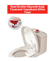 Özel Tasarım Montaj Gerektirmeyen Hijyenik Kalp Tasarımlı Yapışkanlı Klozet Sifon Tuşu