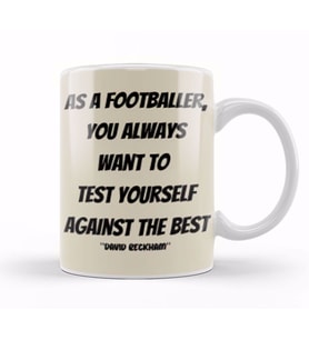 David Beckham Quotes Gift  Vintage Retro Rainbow Style Kupa Bardak Porselen