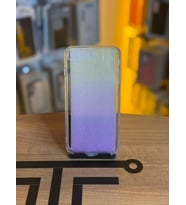 iPhone 7 Plus / 8 Plus Uyumlu Parıltılı Desenli Renkli Şeffaf Silikon Kılıf (Pembe - Sarı)