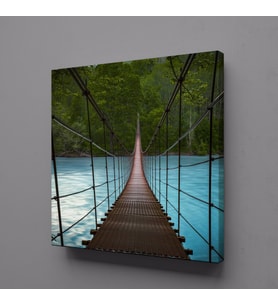 NEHİRDEKİ KÖPRÜ KANVAS TABLO 100x100cm (Karışık)