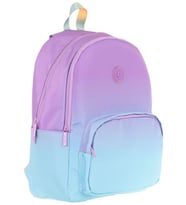 Kaukko Rainbow Kız Çocuk Üç Bölmeli İlkokul ve Ortaokul Çantası - Mor Turkuaz Renk Geçişli - K1799 (Çok Renkli)