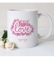 Kişiye Özel True Love Tasarımlı Kupa Bardak (Beyaz)