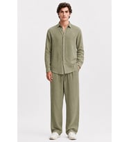 Erkek Haki Regular Fit Müslin Pantolon