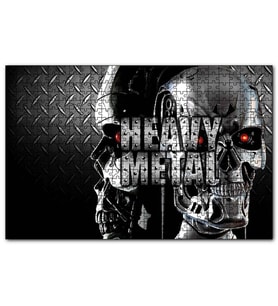 Cakapuzzle Heavy Metal Kurukafalar Metal Arkaplan  Puzzle Yapboz MDF (Ahşap) (120 Parça)