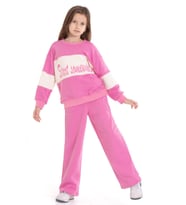 Kız Çocuk 3 İplik ve Şardonsuz Eşofman Takımı 5-9 Yaş 12487 MODANINO (Pembe)