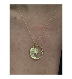 925 Ayar Gümüş Gold Dalga Kolye