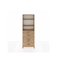 Arges Dolap 4 Raflı 3 Çekmeceli 2 Kapaklı 88x30x243 Çam-Çam