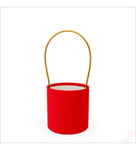 Hortum Saplı Kırmızı Kadife Kutu Küçük Boy - 12 cm