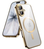 Apple iPhone 17 PRO MAX Kılıf Kamera Lens Korumalı Renkli Magsafe Şeffaf Silikon Gold