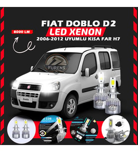 Fiat Doblo D2 2006-2012 Kısa Far Uyumlu Şimşek Etkili Led Xenon Performance Series H7