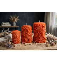 RÜWÜZEL BAROK RÜYASI %100 Soya Wax Vanilya Kokulu 3'lü Dekoratif El Oyması Mum Seti