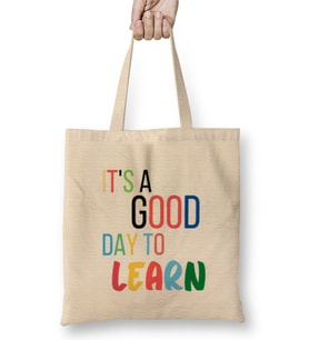 Teacher Gift-Learning Inspire-Science Student School Inspirational KIDS WOMEN Men Bez Çanta Uzun Saplı