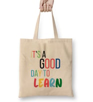 Teacher Gift-Learning Inspire-Science Student School Inspirational KIDS WOMEN Men Bez Çanta Uzun Saplı