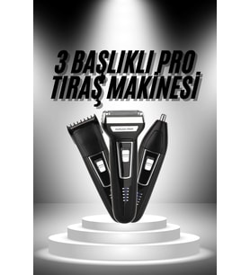 3'Lü Set Saç Sakal Kesme Traş Makinesi Burun Kılı Alma Tıraş Makinesi