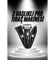 3'Lü Set Saç Sakal Kesme Traş Makinesi Burun Kılı Alma Tıraş Makinesi