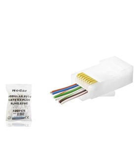 Cat6 Ez Rj45 Konnektör - 100 Adet Beyaz / Ekonomik Poşet Paket ND2414