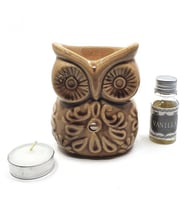 Baykuş Görünümlü Buhurdanlık Set (Kahverengi)