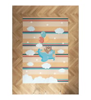 MEKTA HOME BEBEK VE ÇOCUK ODASI Uçak ve Fil Desenli Halı