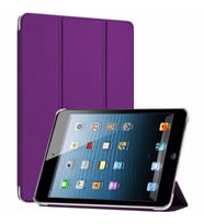 Apple iPad Mini 2 / Mini 3 Smart Cover  Stand Arkası Şeffaf Tablet Kılıfı (Mor)