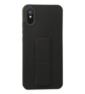 Redmi 9A Kılıf Mega Standlı Silikon - Siyah