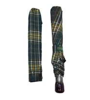 Snotline-April Bayan Şemsiye Otomatik Açılır 10Telli Kapalı Boyut 40 Cm 95 Cm Çap Yeşil Ekose (Yeşil)