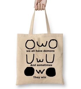 Cute Uwu Emoji Social Media Meme Stans Idol Kpop Bez Çanta Uzun Saplı