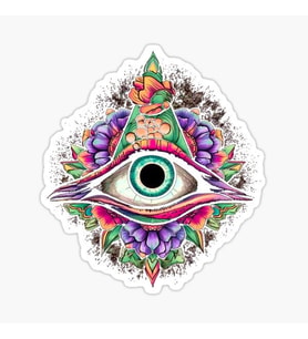 Nazar Boncuğu Yapıştırma Etiket Sticker Duvar 18cm Md12