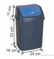 Garanti Metal 7406 Plastik İtme Kapaklı Çöp Kovası (16 Litre)