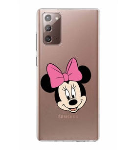 Samsung Galaxy Note 20 Kapak Minnie Mouse Tasarımlı Şeffaf Silikon Kılıf