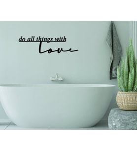 BK Home Do All Things With Love Ahşap Duvar Yazısı (Siyah)